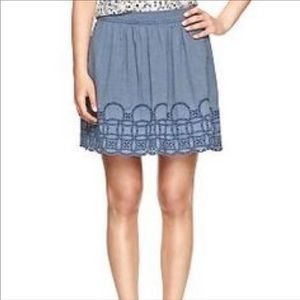 Gap Eyelet Border Chambray Skirt